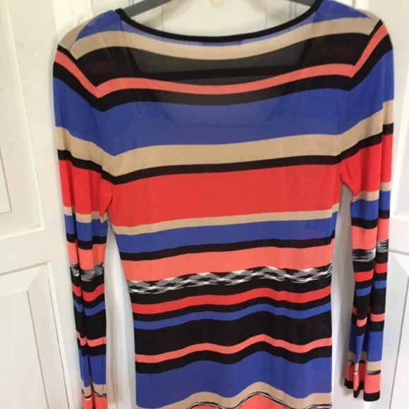 Trina Turk Multicolor Striped Long Sleeve Dress - Picture 12 of 16
